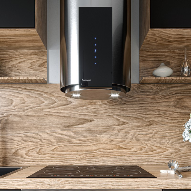 Silver wall-mounted tubular hood