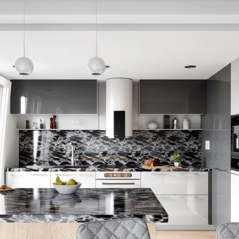 white wall-mounted cooker hood