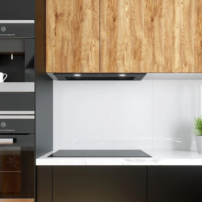 Quiet black under-cabinet cooker hood