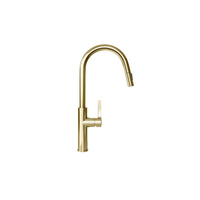 Kitchen faucet with pull-out spout GLOBALO Divio Light Gold Mat 1.1