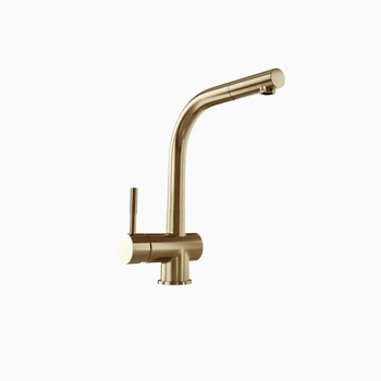 Kitchen faucet with pull-out spout GLOBALO Lobio Light Gold Mat 1.1