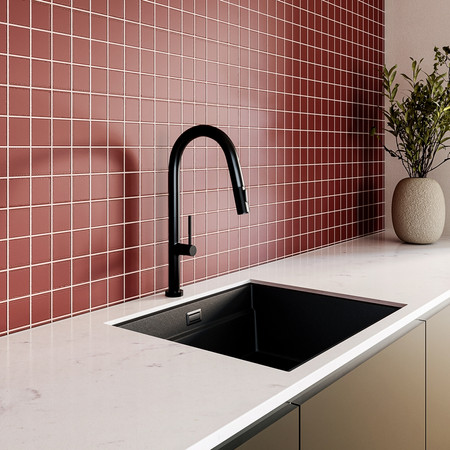 Küchenarmatur mit ausziehbarem Auslauf GLOBALO Divio Black 1.1