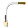 Kitchen faucet GLOBALO Lobio White/Light Gold Mat Ring 1.1