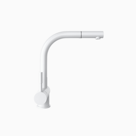 Kitchen faucet with pull-out spout GLOBALO Lobio White 1.1