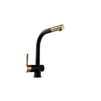 Kitchen faucet GLOBALO Lobio Black/Light Gold Ring 1.1