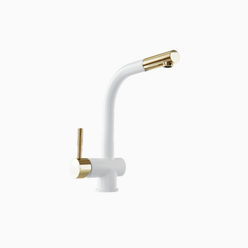 Kitchen faucet GLOBALO Lobio White/Light Gold Ring 1.1