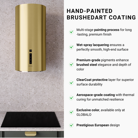 Cooker hood GLOBALO Heweno 39.3 Light Gold Mat