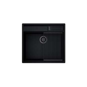 GLOBALO Granite kitchen sink SILVANO 60.1 BLACK/BL Mat