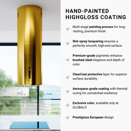 Cooker hood GLOBALO Heweno Isola 39.2 Gold