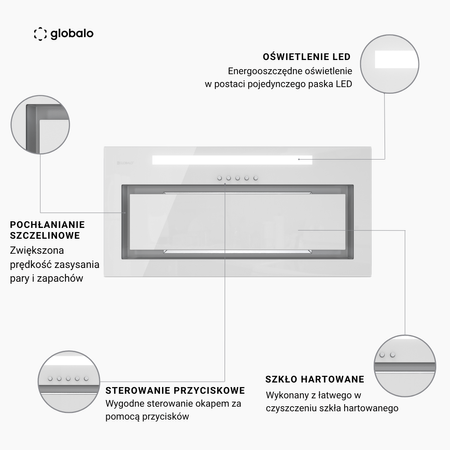 Cooker hood GLOBALO Senturo 60.3 White