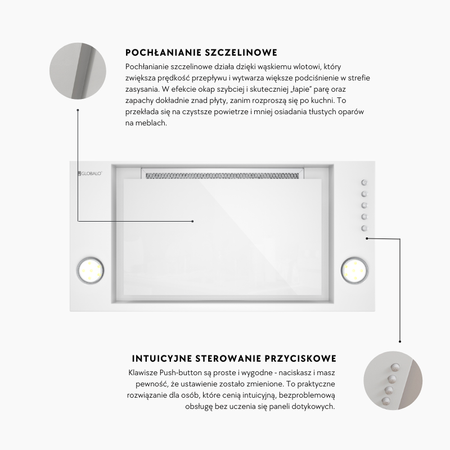 Cooker hood GLOBALO Desolero 60.3 White