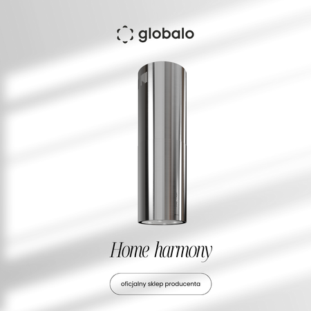 Dunstabzugshaube GLOBALO Cylindro Isola 39.7 Inox