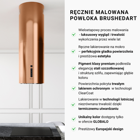 Cooker hood GLOBALO Heweno Isola 39.2 Copper Matte
