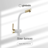 Kitchen faucet GLOBALO Lobio White/Light Gold Ring 1.1