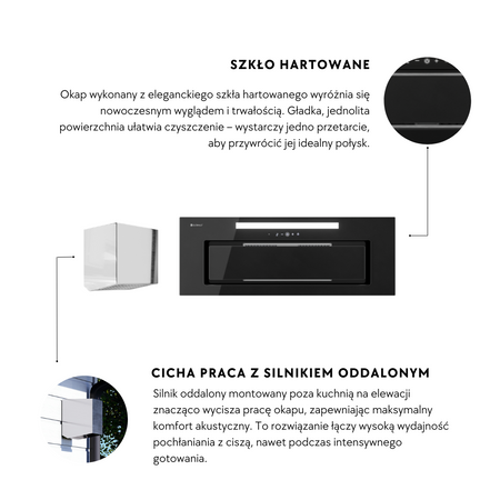 Cooker hood GLOBALO Silentio 80.2 Black + Turbine TZ 1.1