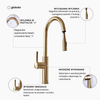 Kitchen faucet with pull-out spout GLOBALO Divio Light Gold Mat 1.1