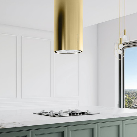Dunstabzugshaube GLOBALO Cylindro Isola 39.7 Light Gold Mat