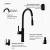 Kitchen faucet with pull-out spout GLOBALO Divio Black 1.1