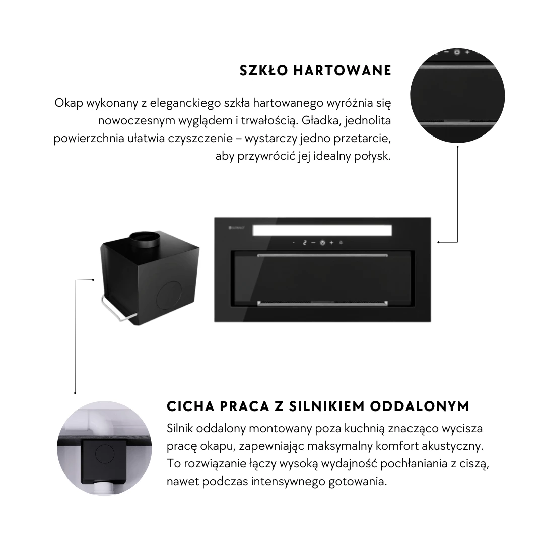 Visualisation of GLOBALO Silentio 60.2 Black extractor hood with TW 1.2 turbine