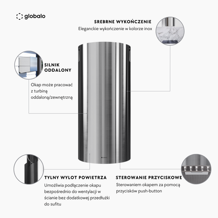 Okap kuchenny GLOBALO Lobelio 39.1 Inox