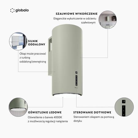Cooker hood GLOBALO Miraya 39.1 Sage
