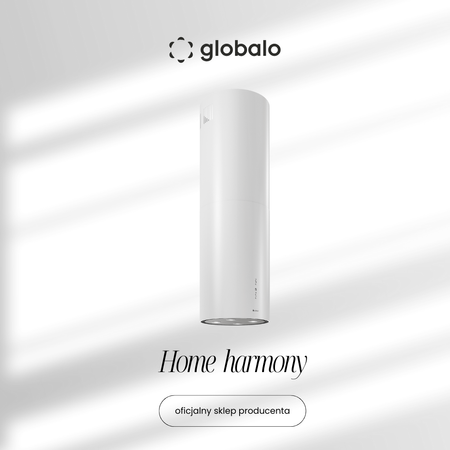 Dunstabzugshaube GLOBALO Cylindro Isola 39.7 White