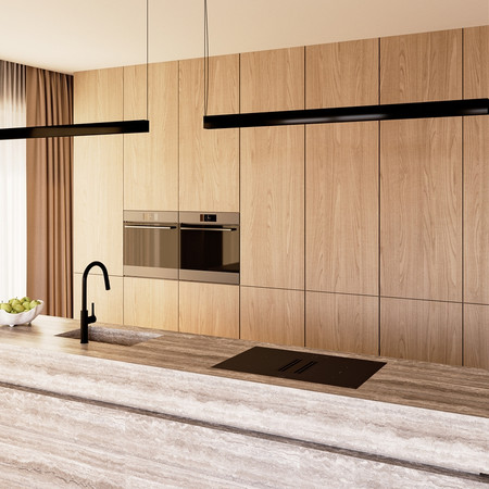 Induction hob with cooker hood GLOBALO Auphoria Out 80.1 Black Mat (without motor)