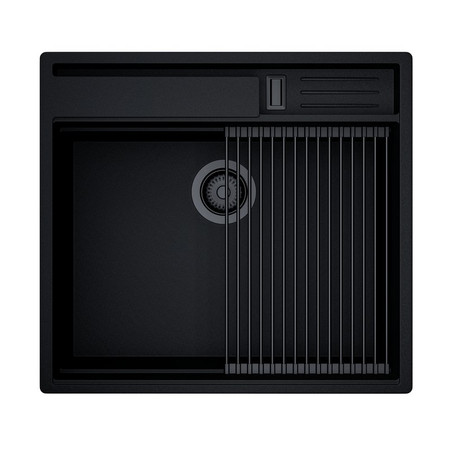GLOBALO Zlewozmywak granitowy SILVANO 60.1 BLACK/BL Mat