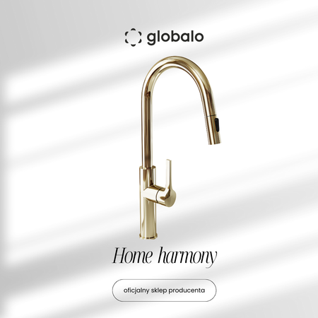 Batterie mit ausziehbarem Auslauf GLOBALO Divio Light Gold 1.1