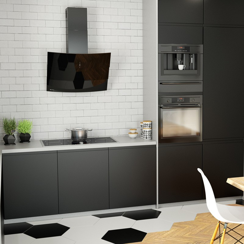black chimney hood