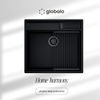 GLOBALO Granite kitchen sink SILVANO 60.1 BLACK/BL Mat
