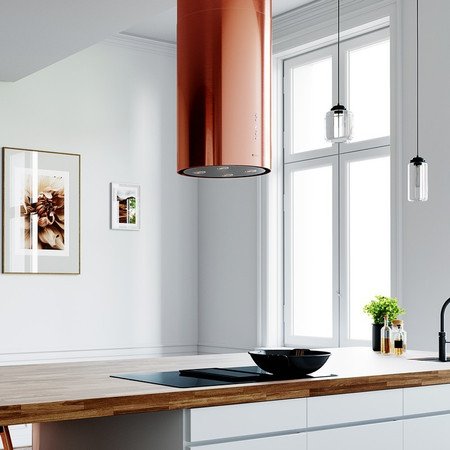 Okap kuchenny GLOBALO Cylindro Isola 39.6 Miedź