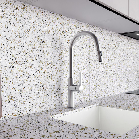 Kitchen faucet with pull-out spout GLOBALO Divio Inox 1.1