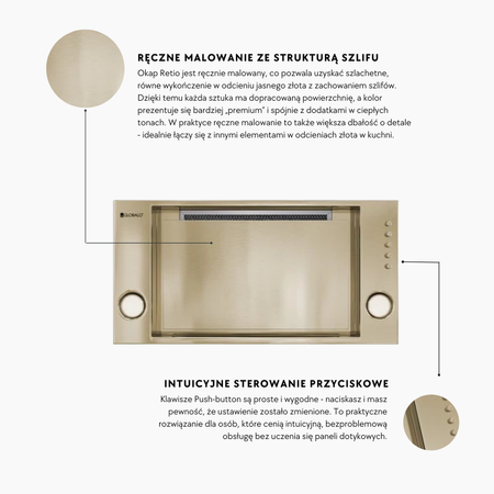 Cooker hood GLOBALO Retio 60.2 Light Gold
