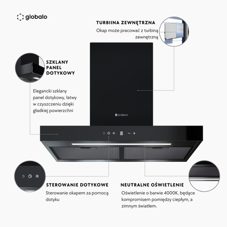 COOKER HOOD GLOBALO LONATIO 60.1 BLACK