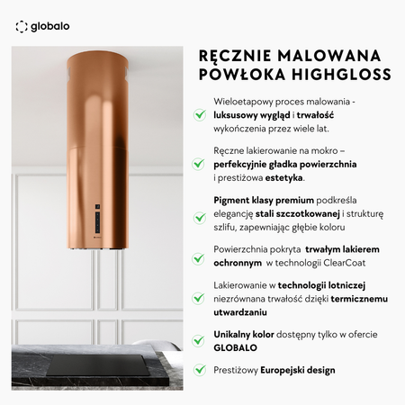 Dunstabzugshaube GLOBALO Heweno Isola 39.1 Kupfer Matt