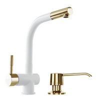 Kitchen faucet GLOBALO Lobio White/Light Gold Ring 1.1
