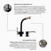Kitchen faucet GLOBALO Lobio Black/Light Gold Mat Ring 1.1