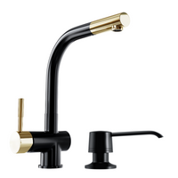 Set GLOBALO Lobio Black/Light Gold Ring 1.1 Armatur + Intio Black 1.1 Spender