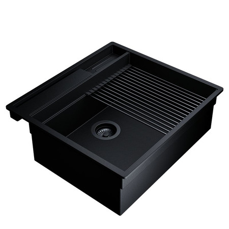GLOBALO Granitspüle SILVANO 60.1 BLACK/BL Mat