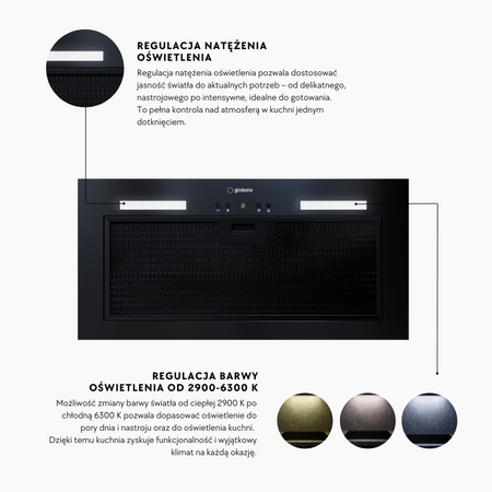 Cooker hood GLOBALO Flueris 60.1 Black Sensor Smell