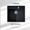 GLOBALO Zlewozmywak granitowy SILVANO 60.1 BLACK/IX
