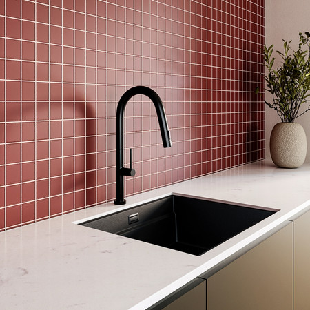 Küchenarmatur mit ausziehbarem Auslauf GLOBALO Divio Black 1.1