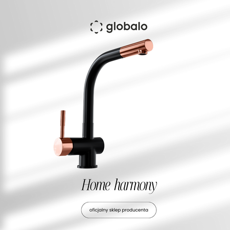Kitchen faucet GLOBALO Lobio Black/Copper Ring 1.1