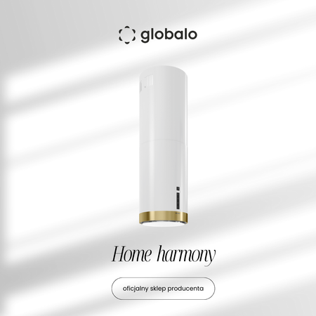 Dunstabzugshaube GLOBALO Heweno Isola 39.2 WH/Light Gold Mat Ring