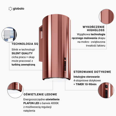 Dunstabzugshaube GLOBALO Heweno 39.3 Rose