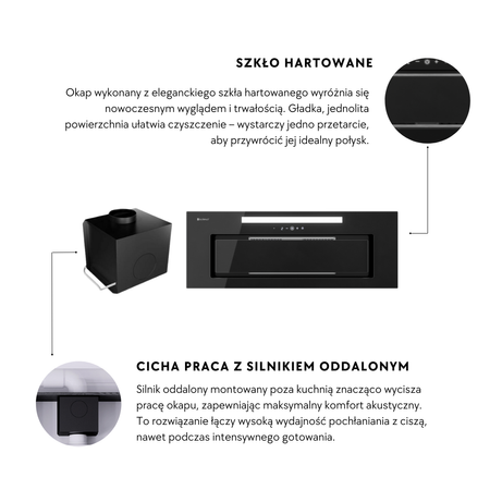 Dunstabzugshaube GLOBALO Saredo 60.1 Schwarz + Turbine TW 1.2