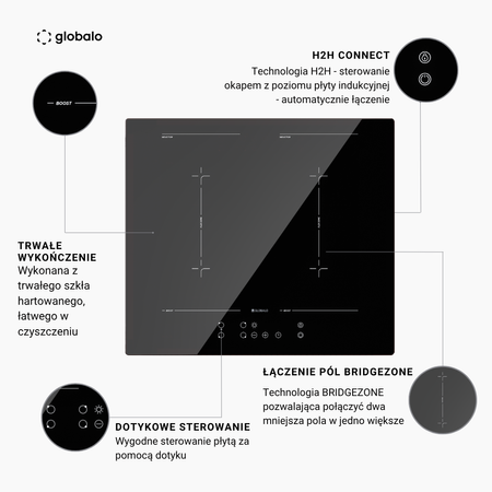 Płyta indukcyjna GLOBALO Fiali 60.1 H2H Black