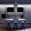 Cooker hood GLOBALO Heweno Isola 39.2 WH/Light Gold Mat Ring