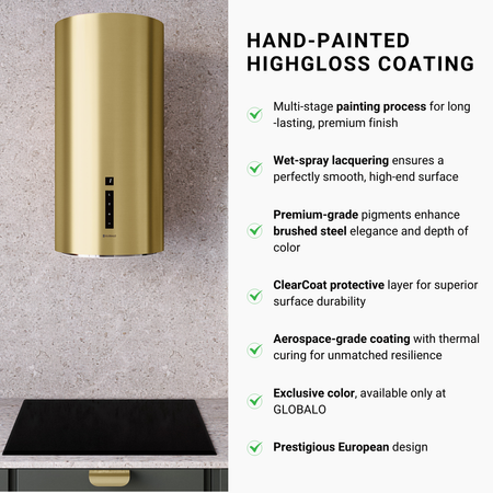 Cooker hood GLOBALO Heweno 39.3 Light Gold Mat